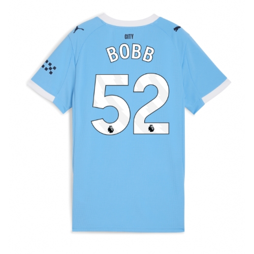 Billige Fotballdrakt Manchester City Oscar Bobb #52 Replika Hjemmedrakt Dame 2025-26 Kortermet Billige Fotballdrakt Manchester City Oscar Bobb #52 Replika Hjemmedrakt Dame 2025-26 Kortermet